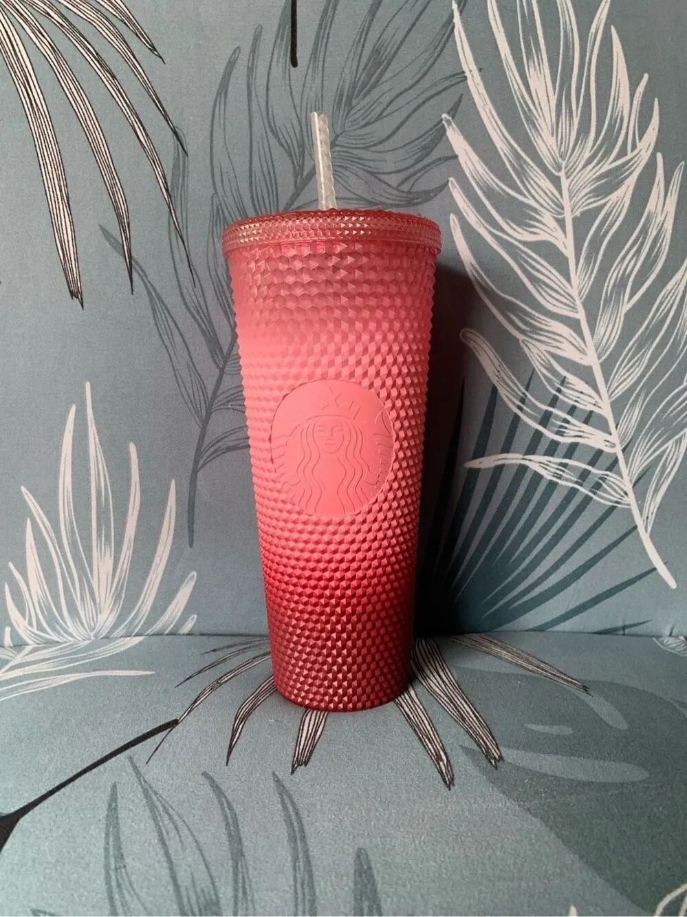 NEW Starbucks Pink Ombré Gradient Studded Acrylic Tumbler Travel Cup 24 oz
